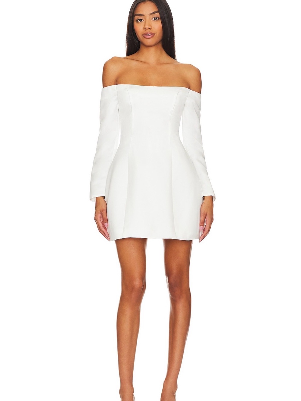 Bridal Elliatt White Off-the-Shoulder Long-Sleeve Mini Dress